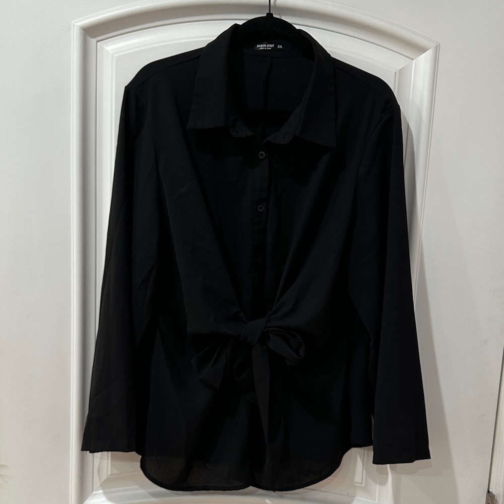 SHEIN Black Button-Down Women's Shirt